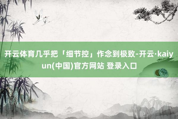 开云体育几乎把「细节控」作念到极致-开云·kaiyun(中国)官方网站 登录入口
