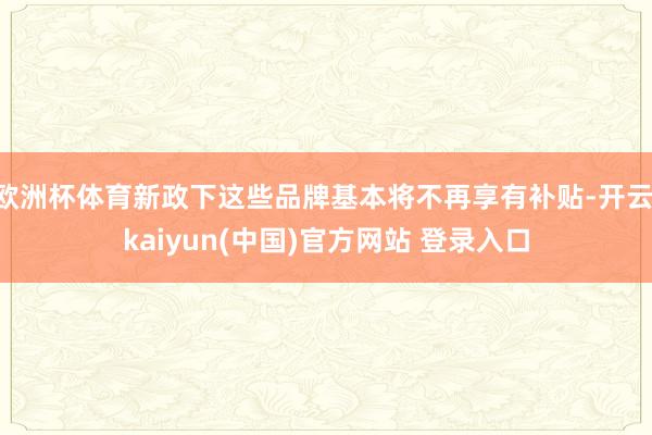 欧洲杯体育新政下这些品牌基本将不再享有补贴-开云·kaiyun(中国)官方网站 登录入口
