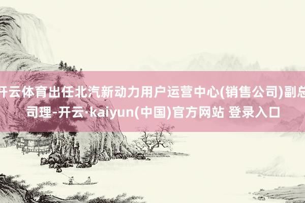 开云体育出任北汽新动力用户运营中心(销售公司)副总司理-开云·kaiyun(中国)官方网站 登录入口
