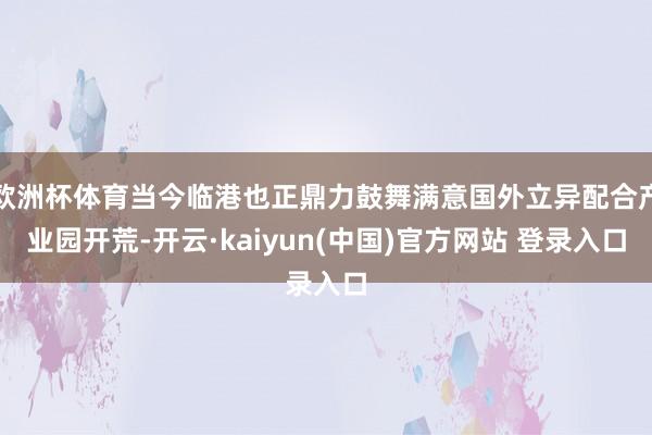 欧洲杯体育当今临港也正鼎力鼓舞满意国外立异配合产业园开荒-开云·kaiyun(中国)官方网站 登录入口