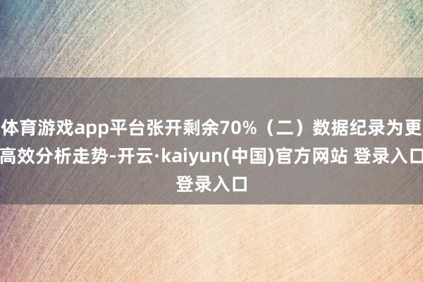 体育游戏app平台张开剩余70%（二）数据纪录为更高效分析走势-开云·kaiyun(中国)官方网站 登录入口