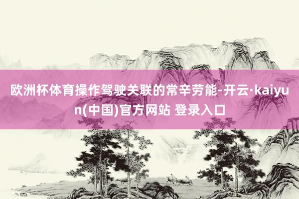 欧洲杯体育操作驾驶关联的常辛劳能-开云·kaiyun(中国)官方网站 登录入口