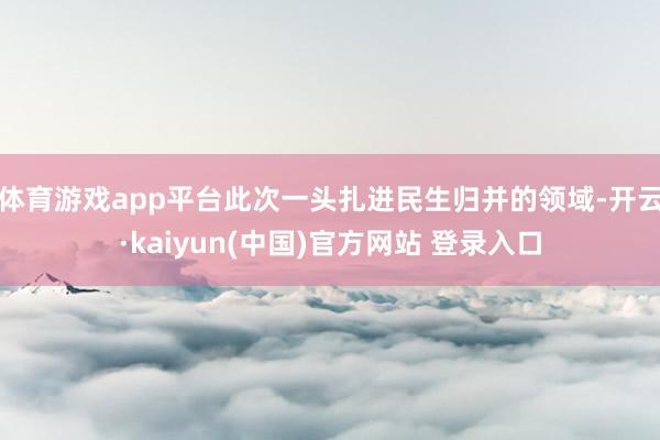 体育游戏app平台此次一头扎进民生归并的领域-开云·kaiyun(中国)官方网站 登录入口