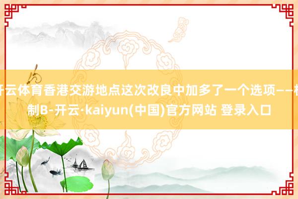 开云体育香港交游地点这次改良中加多了一个选项——机制B-开云·kaiyun(中国)官方网站 登录入口