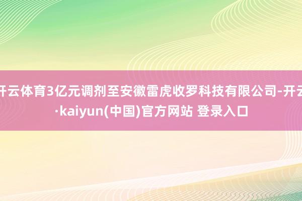 开云体育3亿元调剂至安徽雷虎收罗科技有限公司-开云·kaiyun(中国)官方网站 登录入口
