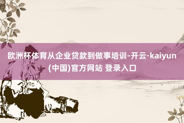 欧洲杯体育从企业贷款到做事培训-开云·kaiyun(中国)官方网站 登录入口