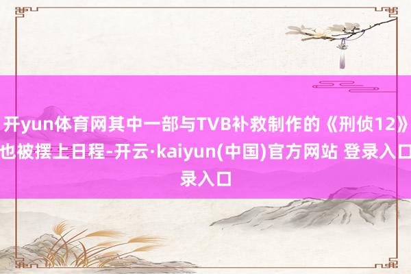 开yun体育网其中一部与TVB补救制作的《刑侦12》也被摆上日程-开云·kaiyun(中国)官方网站 登录入口