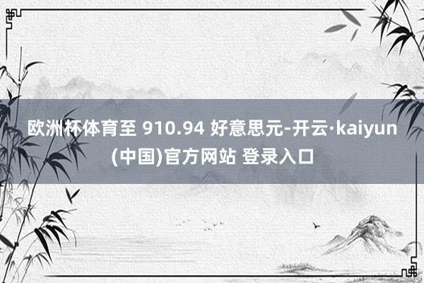 欧洲杯体育至 910.94 好意思元-开云·kaiyun(中国)官方网站 登录入口