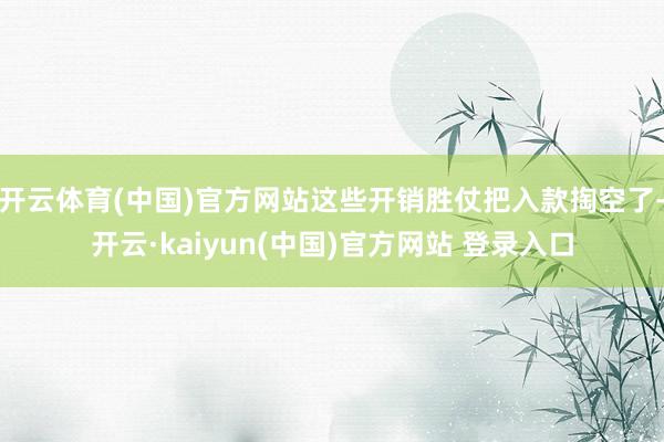 开云体育(中国)官方网站这些开销胜仗把入款掏空了-开云·kaiyun(中国)官方网站 登录入口