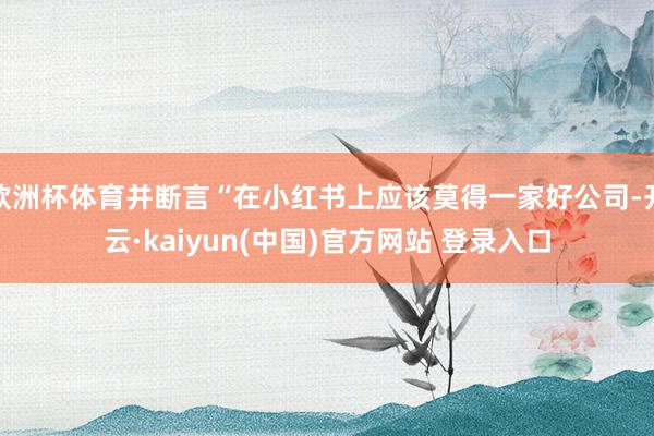 欧洲杯体育并断言“在小红书上应该莫得一家好公司-开云·kaiyun(中国)官方网站 登录入口