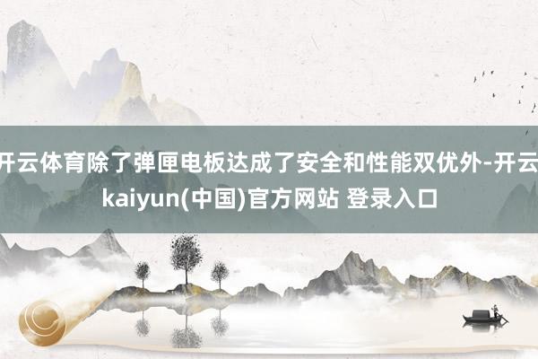 开云体育除了弹匣电板达成了安全和性能双优外-开云·kaiyun(中国)官方网站 登录入口