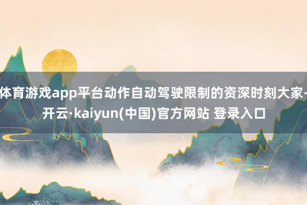 体育游戏app平台动作自动驾驶限制的资深时刻大家-开云·kaiyun(中国)官方网站 登录入口