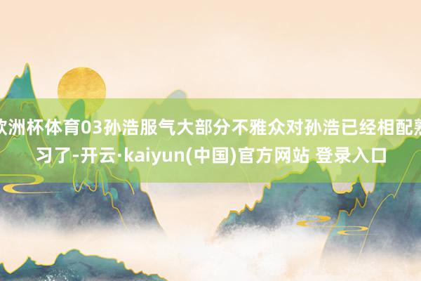 欧洲杯体育03孙浩服气大部分不雅众对孙浩已经相配熟习了-开云·kaiyun(中国)官方网站 登录入口
