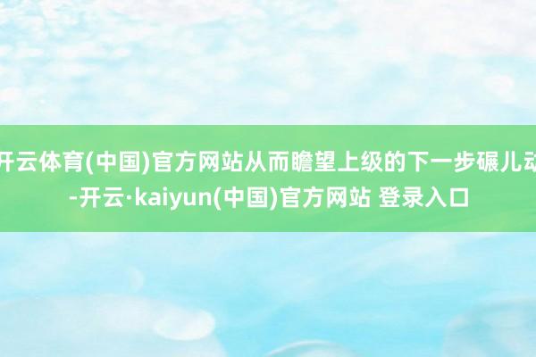 开云体育(中国)官方网站从而瞻望上级的下一步碾儿动-开云·kaiyun(中国)官方网站 登录入口