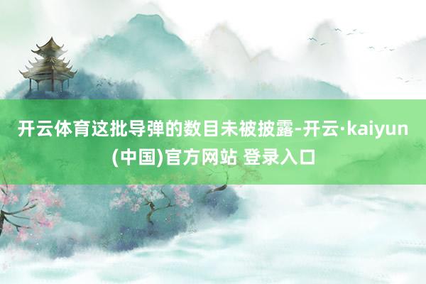 开云体育这批导弹的数目未被披露-开云·kaiyun(中国)官方网站 登录入口