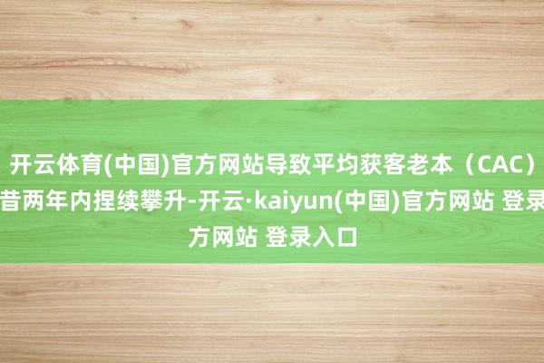 开云体育(中国)官方网站导致平均获客老本（CAC）在夙昔两年内捏续攀升-开云·kaiyun(中国)官方网站 登录入口
