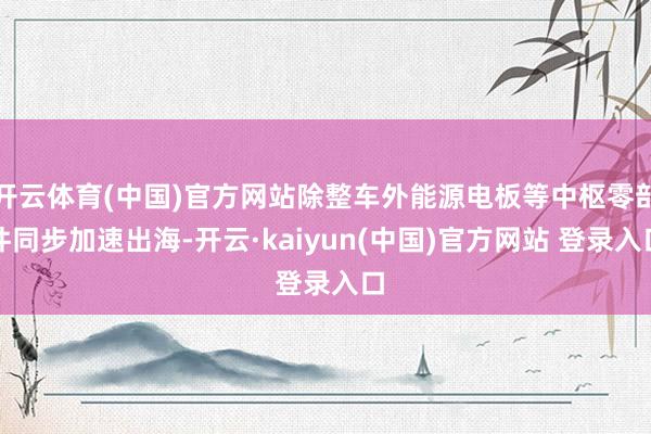 开云体育(中国)官方网站除整车外能源电板等中枢零部件同步加速出海-开云·kaiyun(中国)官方网站 登录入口