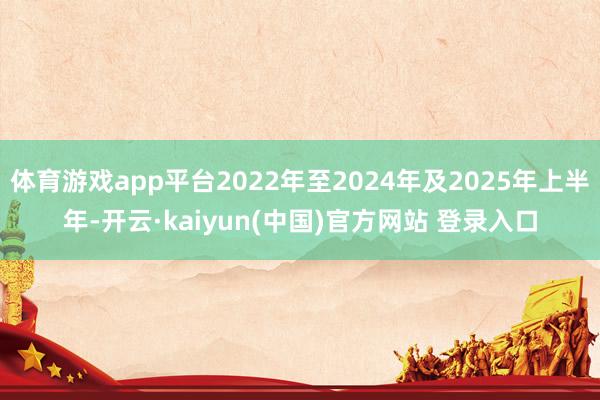 体育游戏app平台2022年至2024年及2025年上半年-开云·kaiyun(中国)官方网站 登录入口