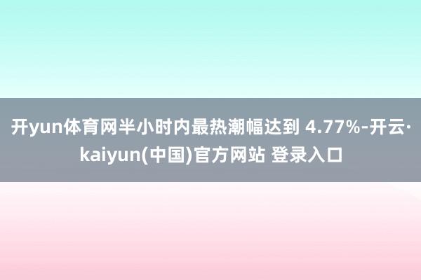 开yun体育网半小时内最热潮幅达到 4.77%-开云·kaiyun(中国)官方网站 登录入口